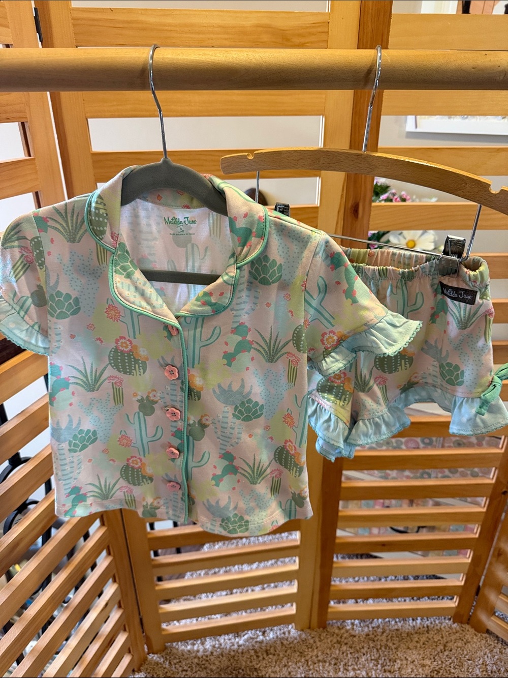 Matilda Jane Mint Cactus Print Two-Piece Pajama Set